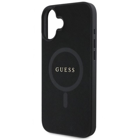 Guess Saffiano Classic Logo MagSafe - Etui iPhone 16 Plus (czarny) Guess Saffiano Classic Logo MagSafe - Etui iPhone 16 Plus (czarny)