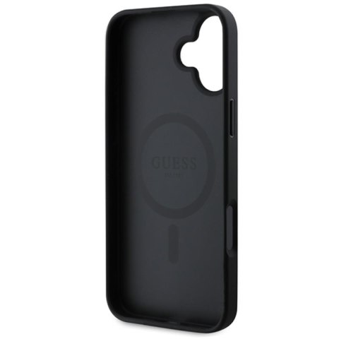 Guess Saffiano Classic Logo MagSafe - Etui iPhone 16 Plus (czarny) Guess Saffiano Classic Logo MagSafe - Etui iPhone 16 Plus (czarny)