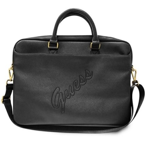 Guess Saffiano Script Computer Bag - Torba na notebooka 15" (czarny) Guess Saffiano Script Computer Bag - Torba na notebooka 15" (czarny)
