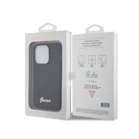 Guess Sequin Script Metal - Etui iPhone 15 Pro (czarny) Guess Sequin Script Metal - Etui iPhone 15 Pro (czarny)
