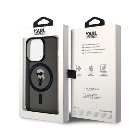 Karl Lagerfeld IML Ikonik MagSafe - Etui iPhone 14 Pro Max (czarny) Karl Lagerfeld IML Ikonik MagSafe - Etui iPhone 14 Pro Max (czarny)