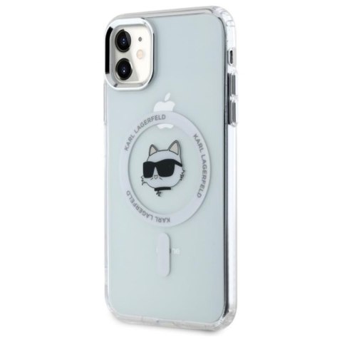 Karl Lagerfeld IML Metal Choupette Head MagSafe - Etui iPhone 11 (biały) Karl Lagerfeld IML Metal Choupette Head MagSafe - Etui iPhone 11 (biały)