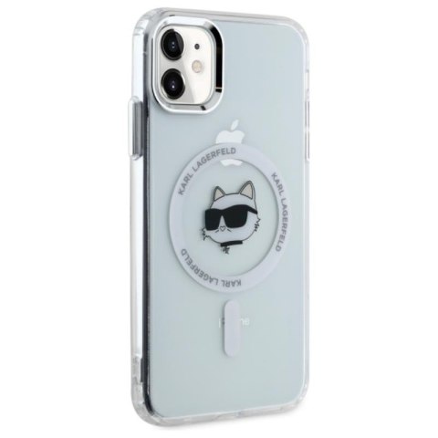 Karl Lagerfeld IML Metal Choupette Head MagSafe - Etui iPhone 11 (biały) Karl Lagerfeld IML Metal Choupette Head MagSafe - Etui iPhone 11 (biały)