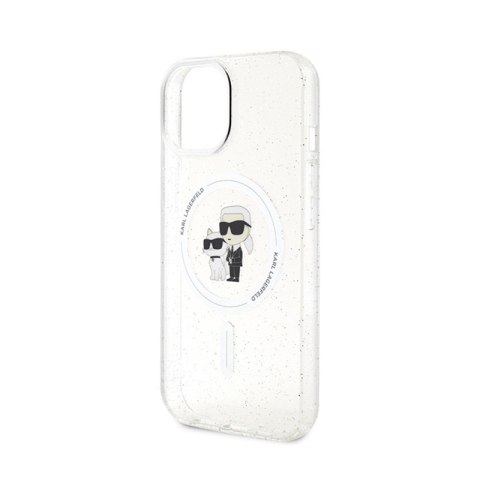 Karl Lagerfeld Karl & Choupette Glitter Magsafe - Etui iPhone 15 Plus (przezroczysty) Karl Lagerfeld Karl & Choupette Glitter Magsafe - Etui iPhone 15 Plus (przezroczysty)