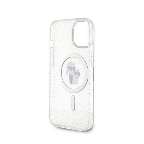 Karl Lagerfeld Karl & Choupette Glitter Magsafe - Etui iPhone 15 Plus (przezroczysty) Karl Lagerfeld Karl & Choupette Glitter Magsafe - Etui iPhone 15 Plus (przezroczysty)