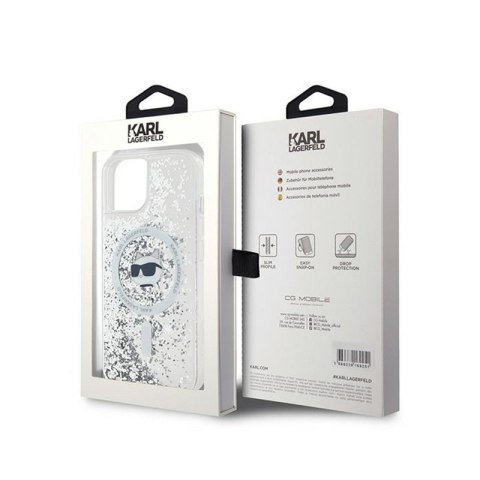 Karl Lagerfeld Liquid Glitter Choupette Head MagSafe - Etui iPhone 15 / 14 / 13 (przezroczysty) Karl Lagerfeld Liquid Glitter Choupette Head MagSafe - Etui iPhone 15 / 14 / 13 (przezroczysty)