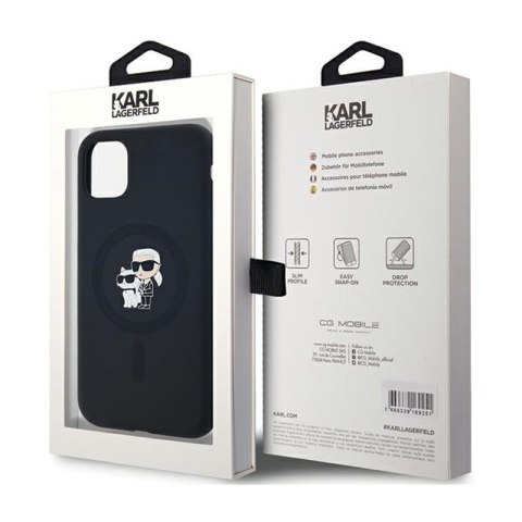 Karl Lagerfeld Silicone Karl & Choupette MagSafe - Etui iPhone 11 (czarny) Karl Lagerfeld Silicone Karl & Choupette MagSafe - Etui iPhone 11 (czarny)