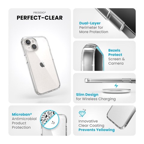 Speck Presidio Perfect-Clear - Etui iPhone 15 / iPhone 14 / iPhone 13 (Clear) Speck Presidio Perfect-Clear - Etui iPhone 15 / iPhone 14 / iPhone 13 (Clear)