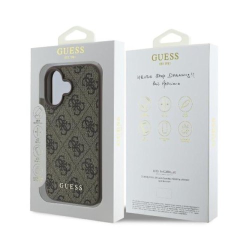Guess 4G Classic - Etui iPhone 16 Plus (brązowy) Guess 4G Classic - Etui iPhone 16 Plus (brązowy)