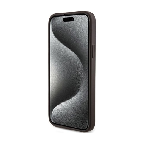 Guess 4G Collection Leather Metal Logo MagSafe - Etui iPhone 15 Plus / 14 Plus (brązowy) Guess 4G Collection Leather Metal Logo MagSafe - Etui iPhone 15 Plus / 14 Plus (brązowy)