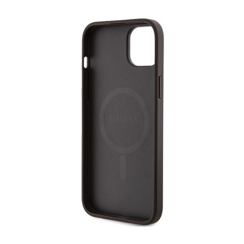 Guess 4G Collection Leather Metal Logo MagSafe - Etui iPhone 15 Plus / 14 Plus (brązowy) Guess 4G Collection Leather Metal Logo MagSafe - Etui iPhone 15 Plus / 14 Plus (brązowy)