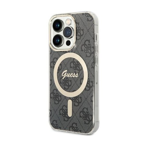 Guess 4G MagSafe - Etui iPhone 15 Pro Max (czarny) Guess 4G MagSafe - Etui iPhone 15 Pro Max (czarny)