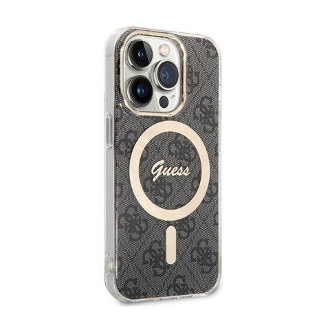 Guess 4G MagSafe - Etui iPhone 15 Pro Max (czarny) Guess 4G MagSafe - Etui iPhone 15 Pro Max (czarny)