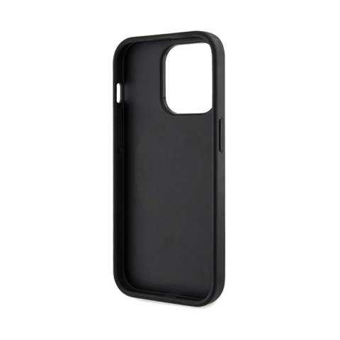 Guess 4G Printed Stripes MagSafe - Etui iPhone 15 Pro (czarny) Guess 4G Printed Stripes MagSafe - Etui iPhone 15 Pro (czarny)