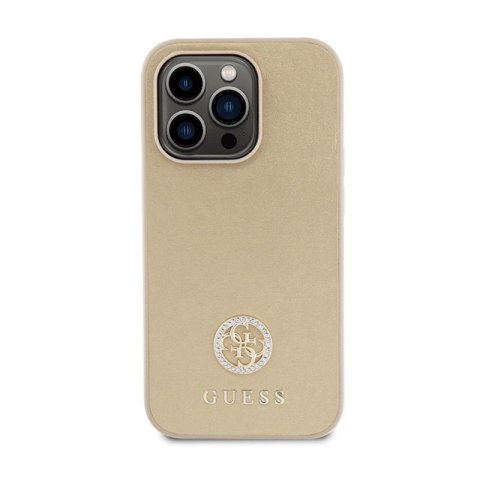 Guess 4G Strass Metal Logo - Etui iPhone 15 Pro Max (złoty) Guess 4G Strass Metal Logo - Etui iPhone 15 Pro Max (złoty)