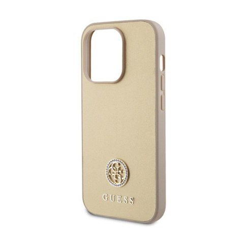 Guess 4G Strass Metal Logo - Etui iPhone 15 Pro Max (złoty) Guess 4G Strass Metal Logo - Etui iPhone 15 Pro Max (złoty)