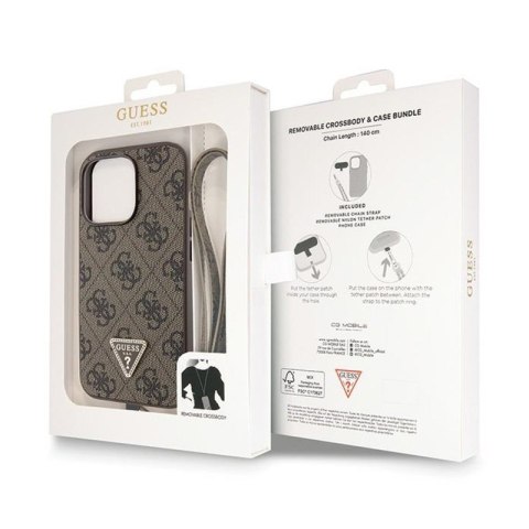 Guess Crossbody 4G Metal Logo - Etui iPhone 13 Pro (brązowy) Guess Crossbody 4G Metal Logo - Etui iPhone 13 Pro (brązowy)
