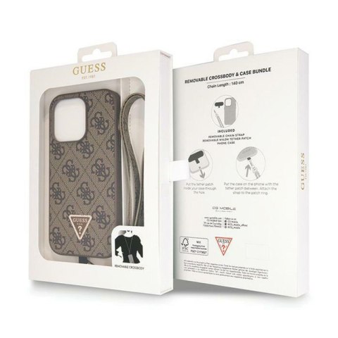 Guess Crossbody 4G Metal Logo - Etui iPhone 15 Pro (brązowy) Guess Crossbody 4G Metal Logo - Etui iPhone 15 Pro (brązowy)
