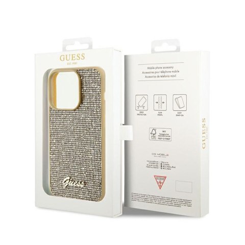 Guess Disco Metal Script - Etui iPhone 14 Pro Max (złoty) Guess Disco Metal Script - Etui iPhone 14 Pro Max (złoty)