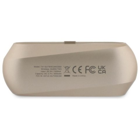 Guess Elongated Metalic Printed Logo - Słuchawki Bluetooth TWS + etui ładujące (złoty) Guess Elongated Metalic Printed Logo - Słuchawki Bluetooth TWS + etui ładujące (złoty)