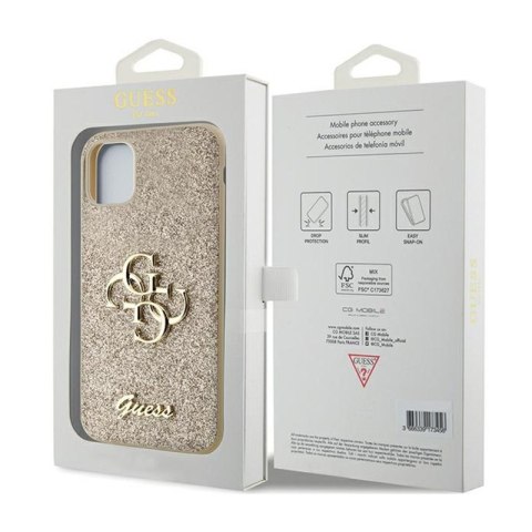 Guess Glitter Script Big 4G - Etui iPhone 11 (złoty) Guess Glitter Script Big 4G - Etui iPhone 11 (złoty)