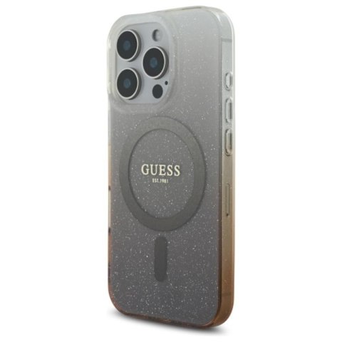 Guess IML Glitter Gradient MagSafe - Etui iPhone 16 Pro (brązowy) Guess IML Glitter Gradient MagSafe - Etui iPhone 16 Pro (brązowy)