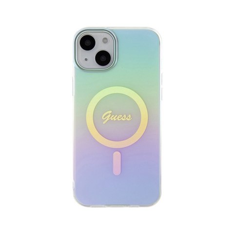Guess IML Iridescent MagSafe - Etui iPhone 15 Plus (turkusowy) Guess IML Iridescent MagSafe - Etui iPhone 15 Plus (turkusowy)