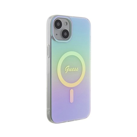 Guess IML Iridescent MagSafe - Etui iPhone 15 Plus (turkusowy) Guess IML Iridescent MagSafe - Etui iPhone 15 Plus (turkusowy)