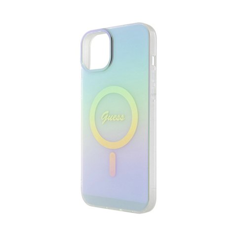 Guess IML Iridescent MagSafe - Etui iPhone 15 Plus (turkusowy) Guess IML Iridescent MagSafe - Etui iPhone 15 Plus (turkusowy)