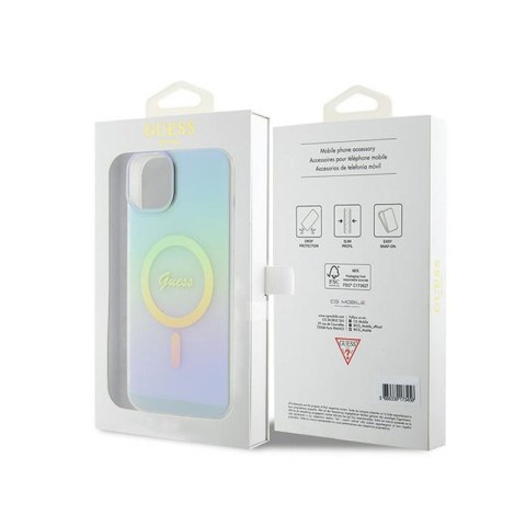 Guess IML Iridescent MagSafe - Etui iPhone 15 Plus (turkusowy) Guess IML Iridescent MagSafe - Etui iPhone 15 Plus (turkusowy)