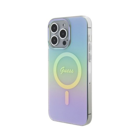 Guess IML Iridescent MagSafe - Etui iPhone 15 Pro (turkusowy) Guess IML Iridescent MagSafe - Etui iPhone 15 Pro (turkusowy)