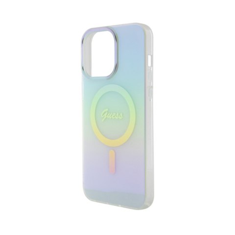 Guess IML Iridescent MagSafe - Etui iPhone 15 Pro (turkusowy) Guess IML Iridescent MagSafe - Etui iPhone 15 Pro (turkusowy)