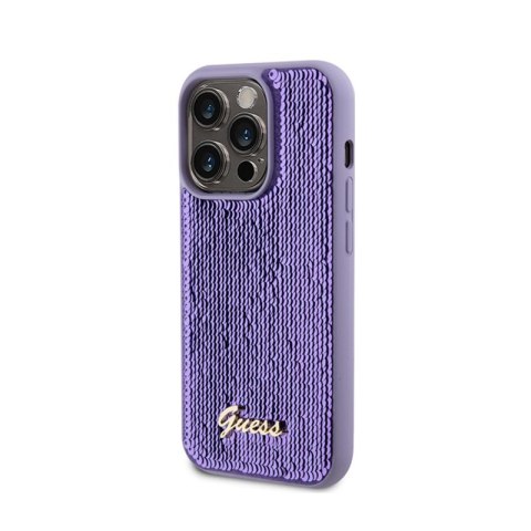 Guess Sequin Script Metal - Etui iPhone 15 Pro Max (fioletowy) Guess Sequin Script Metal - Etui iPhone 15 Pro Max (fioletowy)