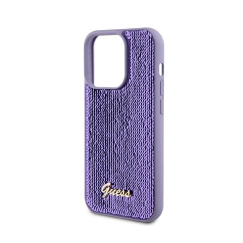 Guess Sequin Script Metal - Etui iPhone 15 Pro Max (fioletowy) Guess Sequin Script Metal - Etui iPhone 15 Pro Max (fioletowy)