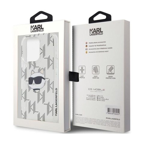 Karl Lagerfeld IML Choupette Head & Monogram - Etui iPhone 15 Pro Max (przezroczysty) Karl Lagerfeld IML Choupette Head & Monogram - Etui iPhone 15 Pro Max (przezroczysty)