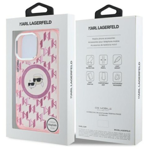 Karl Lagerfeld IML Monogram Karl & Choupette Head MagSafe - Etui iPhone 16 Pro (różowy) Karl Lagerfeld IML Monogram Karl & Choupette Head MagSafe - Etui iPhone 16 Pro (różowy)