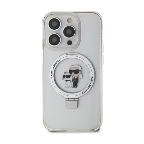 Karl Lagerfeld Ring Stand Karl & Choupette MagSafe - Etui iPhone 14 Pro (biały) Karl Lagerfeld Ring Stand Karl & Choupette MagSafe - Etui iPhone 14 Pro (biały)