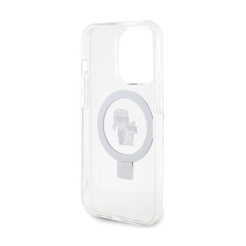 Karl Lagerfeld Ring Stand Karl & Choupette MagSafe - Etui iPhone 14 Pro (biały) Karl Lagerfeld Ring Stand Karl & Choupette MagSafe - Etui iPhone 14 Pro (biały)