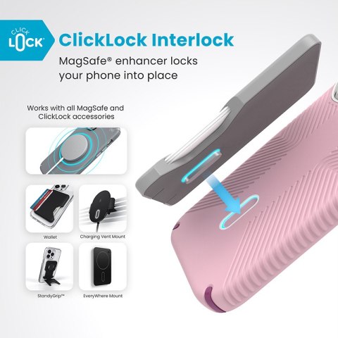 Speck Presidio2 Grip ClickLock & MagSafe - Etui iPhone 16 Pro (Wednesday Pink / Boysenberry Purple / White) Speck Presidio2 Grip ClickLock & MagSafe - Etui iPhone 16 Pro (Wednesday Pink / Boysenberry Purple / White)