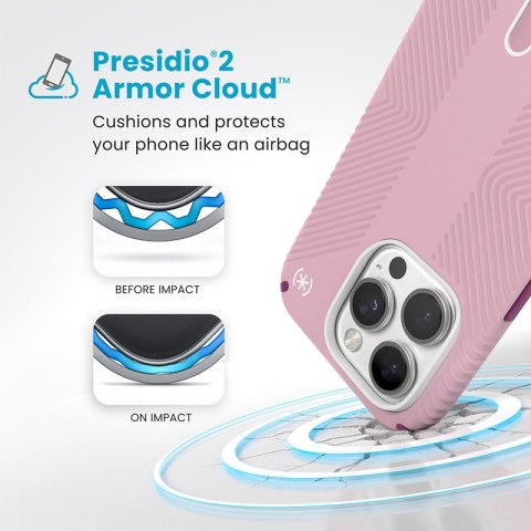 Speck Presidio2 Grip ClickLock & MagSafe - Etui iPhone 16 Pro (Wednesday Pink / Boysenberry Purple / White) Speck Presidio2 Grip ClickLock & MagSafe - Etui iPhone 16 Pro (Wednesday Pink / Boysenberry Purple / White)