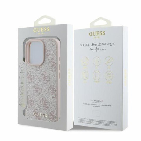 Guess 4G Classic - Etui iPhone 16 Pro (różowy) Guess 4G Classic - Etui iPhone 16 Pro (różowy)