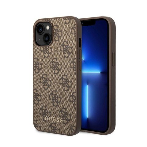Guess 4G Metal Gold Logo - Etui iPhone 15 Plus (brązowy) Guess 4G Metal Gold Logo - Etui iPhone 15 Plus (brązowy)