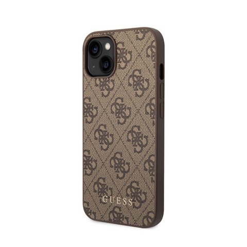 Guess 4G Metal Gold Logo - Etui iPhone 15 Plus (brązowy) Guess 4G Metal Gold Logo - Etui iPhone 15 Plus (brązowy)