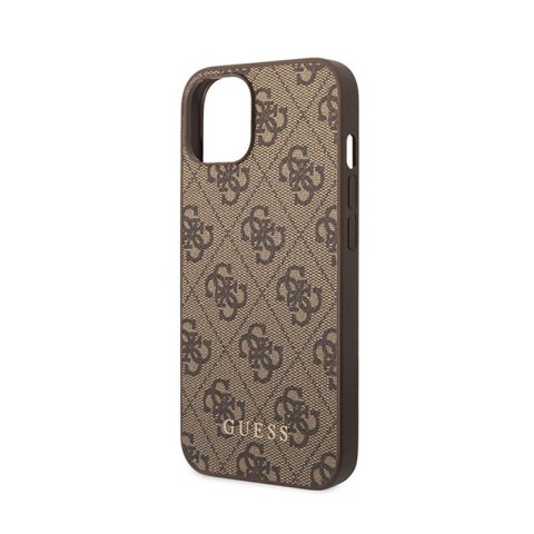 Guess 4G Metal Gold Logo - Etui iPhone 15 Plus (brązowy) Guess 4G Metal Gold Logo - Etui iPhone 15 Plus (brązowy)