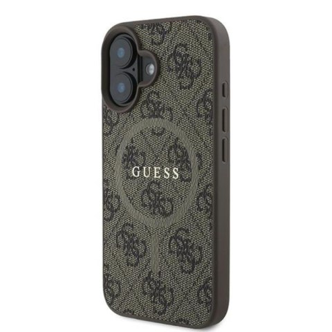Guess 4G Ring Classic Logo MagSafe - Etui iPhone 16 Plus (brązowy) Guess 4G Ring Classic Logo MagSafe - Etui iPhone 16 Plus (brązowy)