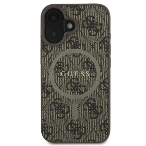Guess 4G Ring Classic Logo MagSafe - Etui iPhone 16 Plus (brązowy) Guess 4G Ring Classic Logo MagSafe - Etui iPhone 16 Plus (brązowy)