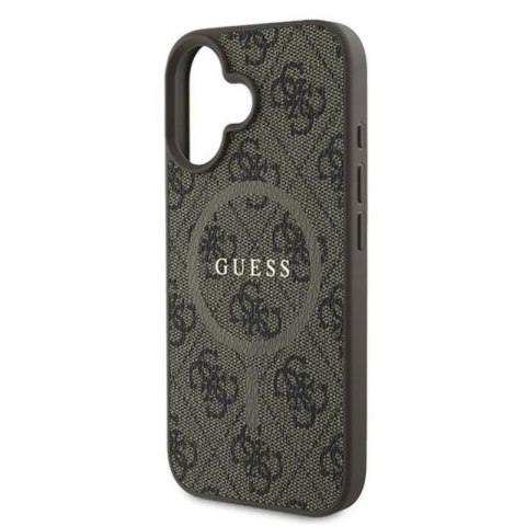 Guess 4G Ring Classic Logo MagSafe - Etui iPhone 16 Plus (brązowy) Guess 4G Ring Classic Logo MagSafe - Etui iPhone 16 Plus (brązowy)