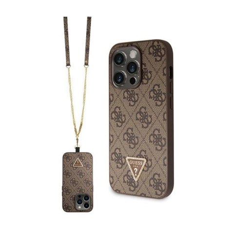 Guess Crossbody 4G Metal Logo - Etui iPhone 14 Pro Max (brązowy) Guess Crossbody 4G Metal Logo - Etui iPhone 14 Pro Max (brązowy)