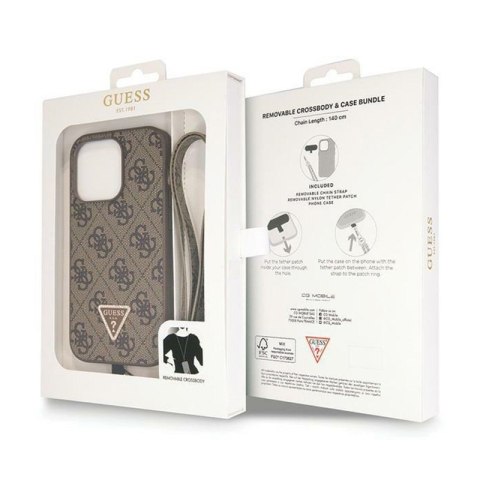 Guess Crossbody 4G Metal Logo - Etui iPhone 14 Pro Max (brązowy) Guess Crossbody 4G Metal Logo - Etui iPhone 14 Pro Max (brązowy)
