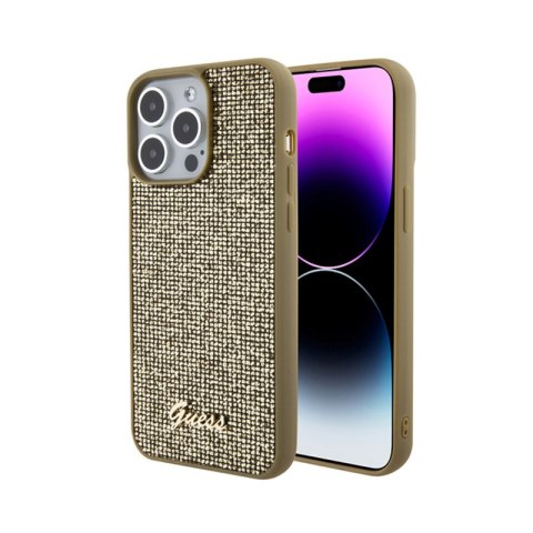 Guess Disco Metal Script - Etui iPhone 15 Pro Max (złoty) Guess Disco Metal Script - Etui iPhone 15 Pro Max (złoty)